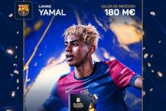 亞馬爾以35場(chǎng)9球15助攻榮膺德轉(zhuǎn)用戶評(píng)選西甲賽季最佳球員