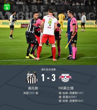 RB萊比錫3-1桑托斯，哈維-西蒙斯雙響奧蓬達(dá)破門
