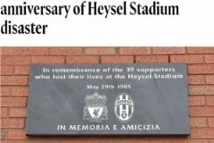 利物浦官方致敬海瑟爾慘案40周年，緬懷39名遇難球迷