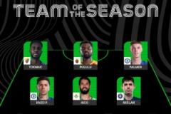 歐協(xié)聯(lián)官方最佳陣容：藍(lán)軍4人貝蒂斯3人，帕爾默、伊斯科、戈森斯入選