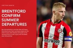 布倫特福德確認(rèn)溫特博托姆與本杰明-米今夏合同到期后將離隊(duì)