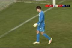 謝晉小角度爆射破門，國少5-2領先澳大利亞U16