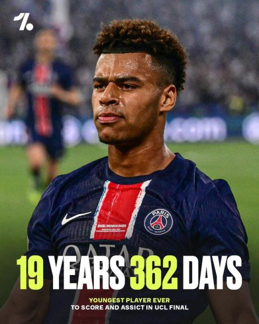 18歲姆巴佩歐冠決賽破門19歲杜埃世界杯決賽破門