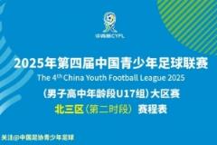 第四屆中青賽（高中年齡段U17組）大區(qū)賽北三區(qū)第二時(shí)段賽程安排