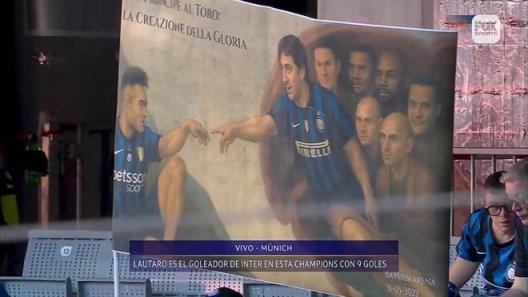 國(guó)米球迷用勞塔羅和米利托惡搞名畫《創(chuàng)世紀(jì)》