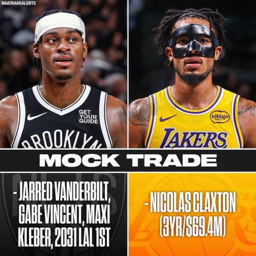 美媒：湖人送范德彪等三將+1首輪換克拉克斯頓并底薪簽保羅