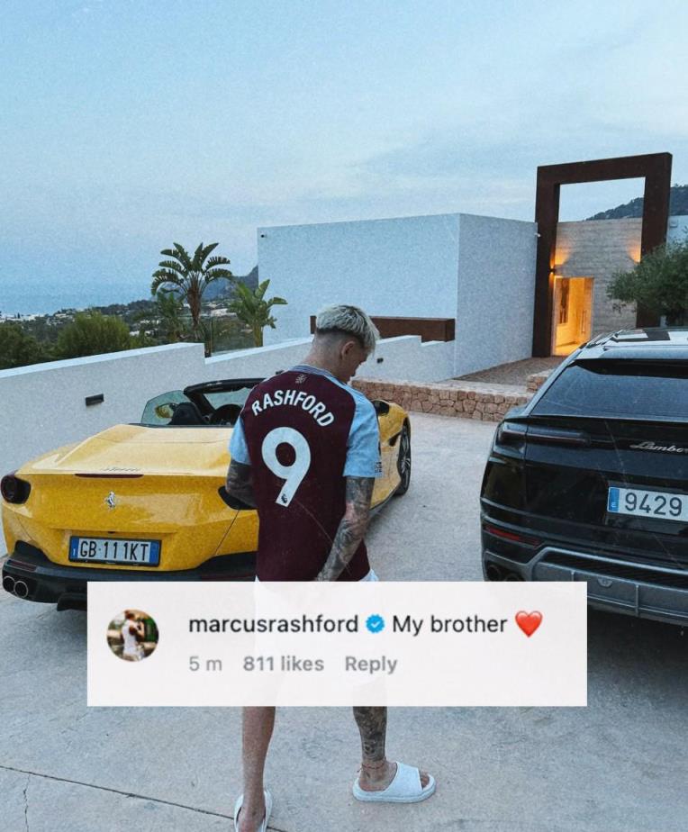 加納喬曬維拉9號球衣，拉什福德回應：我的兄弟