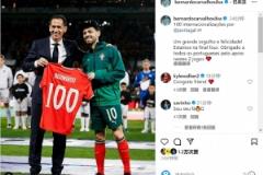 B席社交媒體發(fā)文：自豪達成國家隊百場里程碑，感謝球迷支持