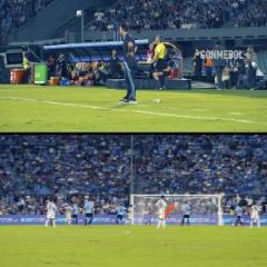 斯卡洛尼看阿爾馬達(dá)世界波：叉腰摸臉轉(zhuǎn)身淡定反應(yīng)