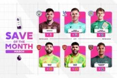 英超3月最佳撲救候選：拉亞2次撲救入圍，埃德森、亨德森同列