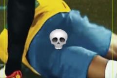 奧塔門迪一肘打在拉菲尼亞門牙，拉菲尼亞倒地后被奧塔門迪拽起