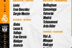 皇馬對陣萊加內(nèi)斯名單：姆巴佩領(lǐng)銜，庫爾圖瓦與塞巴略斯缺陣