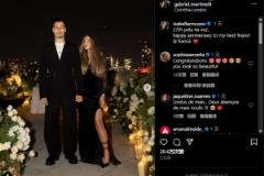 馬丁內(nèi)利女友曬婚訊，兩人正式訂婚