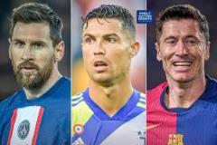 五大聯(lián)賽歷史射手榜：梅西496球居首，C羅495球第二，萊萬377球第三