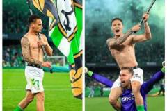 安東尼赤身騎門將肩頭揮旗慶德比勝