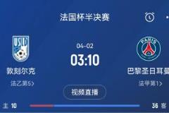 法國(guó)杯半決賽敦刻爾克迎戰(zhàn)巴黎，繼此前連續(xù)逆轉(zhuǎn)法甲隊(duì)后再度上演驚天逆轉(zhuǎn)？