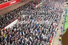 森林球迷指著曼聯(lián)球迷高唱：埃蘭加離開(kāi)是因?yàn)槟闾顒帕耍? style=