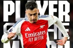 馬丁內(nèi)利貢獻(xiàn)1助攻5關(guān)鍵傳球，當(dāng)選阿森納對(duì)陣富勒姆最佳球員