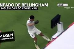 不甘心?。〔粩惩邆惡?，離場(chǎng)時(shí)貝林厄姆怒踢VAR監(jiān)視器