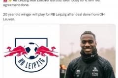 羅馬諾：萊比錫確認(rèn)以1600萬歐簽下20歲荷蘭中場班祖齊