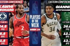 周最佳：小卡率隊4連勝場均24.5分 字母哥單周場均36分12.3板13.7助！
