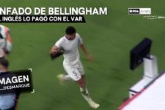 這太危險(xiǎn)了！貝林厄姆十分憤怒地踢了VAR監(jiān)視器