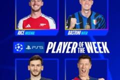 歐冠官方公布本輪最佳球員候選名單：賴斯、萊萬、巴斯托尼與凱恩