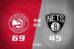 半場(chǎng)戰(zhàn)報(bào)-里薩謝高效砍23分 老鷹69-45領(lǐng)先籃網(wǎng)24分