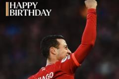 利物浦祝福蒂亞戈34歲生日快樂，效力期間出戰(zhàn)98場貢獻3球6次助攻