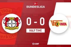 半場(chǎng)-柏林聯(lián)合0-0勒沃庫森 球員進(jìn)球被裁判判越位