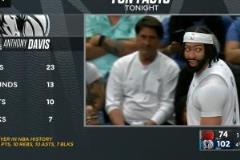 濃眉第四節(jié)狂砍23+13+10+7，差三帽四雙成NBA歷史第三人