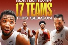 騎士本賽季橫掃17支球隊(duì) 包括湖人、勇士、掘金和灰熊等強(qiáng)敵