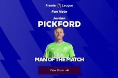 5次撲救零封！皮克福德榮膺埃弗頓對陣諾丁漢森林最佳球員