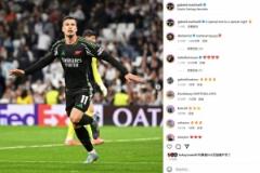 補(bǔ)時(shí)階段破門(mén)，馬丁內(nèi)利社交媒體曬照：以獨(dú)特方式收尾特別之夜