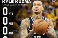 庫茲馬季后賽僅出戰(zhàn)22分鐘五項數(shù)據(jù)全零 追平NBA歷史紀錄