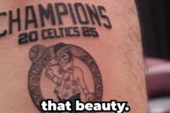 球迷紋身致敬2025凱爾特人總冠軍