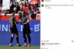 凱恩社交媒體發(fā)文：客場大勝零封，冠軍在望再進一步