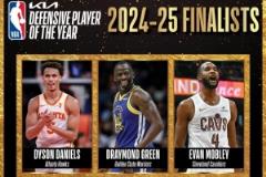 最佳防守球員候選名單：丹尼爾斯、追夢(mèng)格林和莫布里