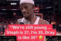 巴特勒調(diào)侃：我們還年輕，庫里37歲，我和追夢才35歲