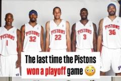 活塞隊(duì)上次季后賽贏球的陣容：比盧普斯、漢密爾頓、普林斯與雙華萊士