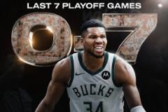 字母哥近七場(chǎng)季后賽全負(fù)，一勝難求陷入困境