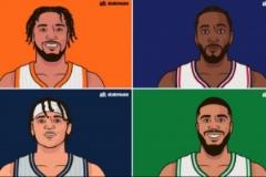 季后賽末節(jié)得分榜：布倫森53分領(lǐng)跑 小卡35分居次 班凱羅與塔圖姆分列第三和第四