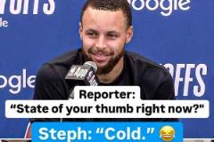 庫(kù)里：冷，但還在恢復(fù)中！