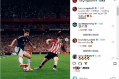 中策動進(jìn)球！馬奎爾慶祝勝利，B費留言致敬哈羅爾迪尼奧