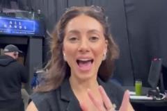 宿命為大家找到了！這就是前兩天采訪哈登的女記者~年級(jí)有點(diǎn)偏大