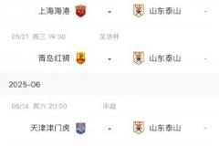 近4輪3負1平！泰山迎戰(zhàn)浙江海港，積17分暫列第五