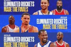 數(shù)據(jù)不會說謊？勇士第五次淘汰火箭 前四次全部打進了總決賽