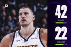 約基奇29中15砍42分22板6助 勇奪聯(lián)盟第一戰(zhàn)績