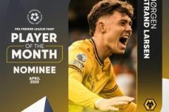 拉森入選英格蘭職業(yè)球員協(xié)會四月最佳球員候選名單