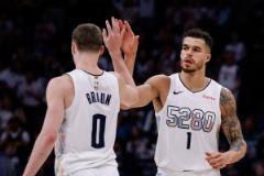 臥龍鳳雛難顯威！掘金首發(fā)波特&布勞恩半場(chǎng)8中0僅得2分